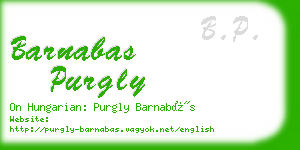 barnabas purgly business card